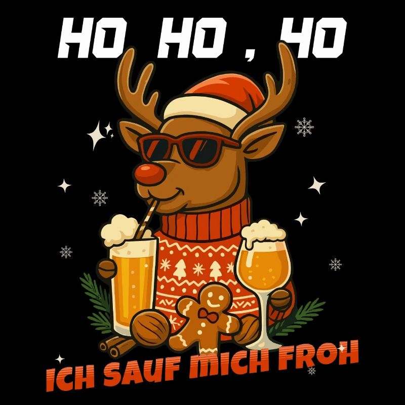 Funny Reindeer Christmas Beer Design