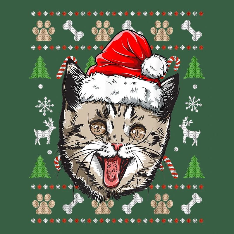 Hässlicher Weihnachtspullover Niedliche Katze Glückliche Geschenkidee