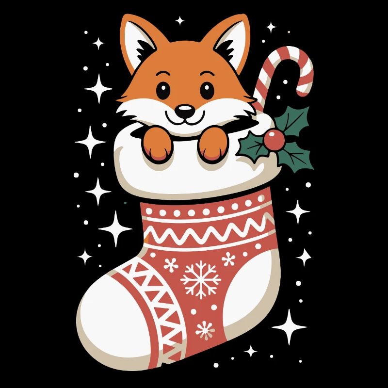 Fuchs in der Weihnachtssocke
