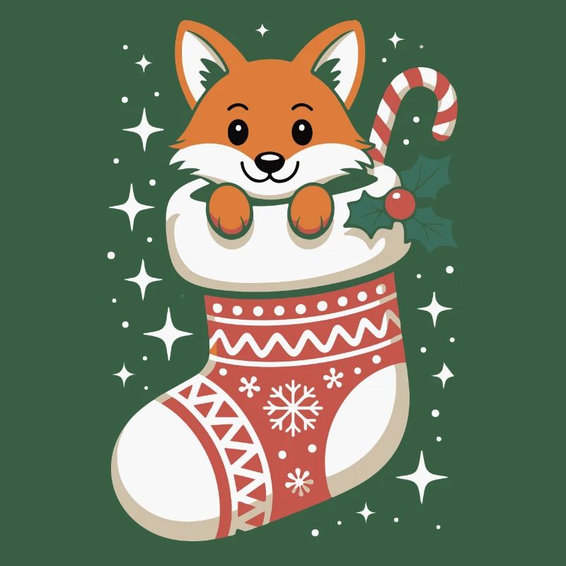Fox in the Christmas sock