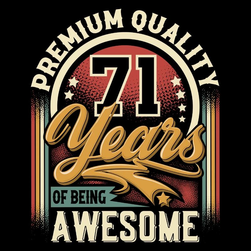 71e anniversaire rétro vintage