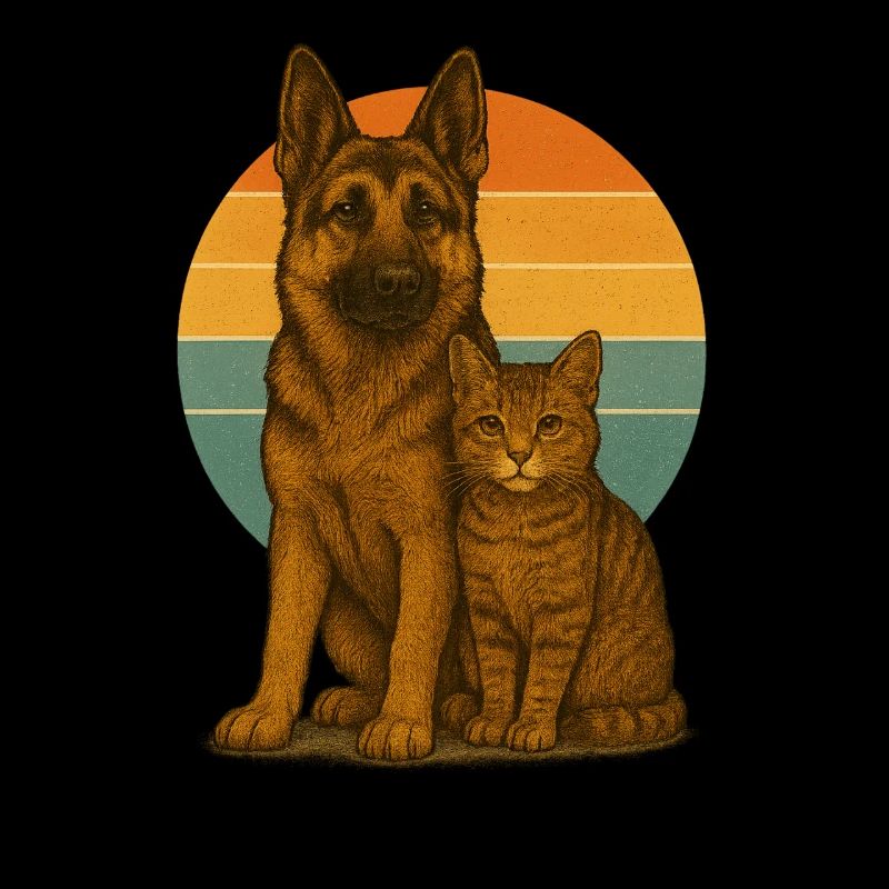Deutscher Schäferhund und Katze