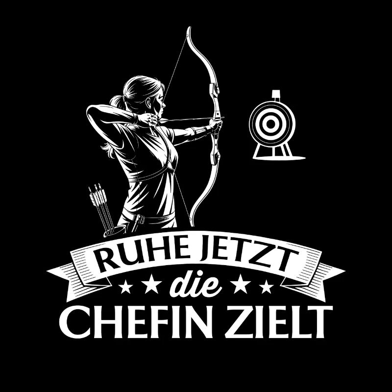 Bogenschießen die Chefin zielt - Bogenschützin