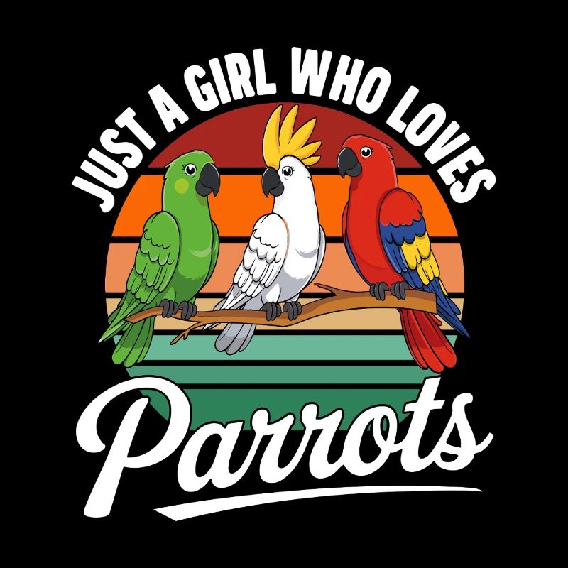 Retro Parrots Tropical Birds Vintage