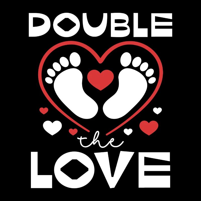 Double Love Heart Print Design