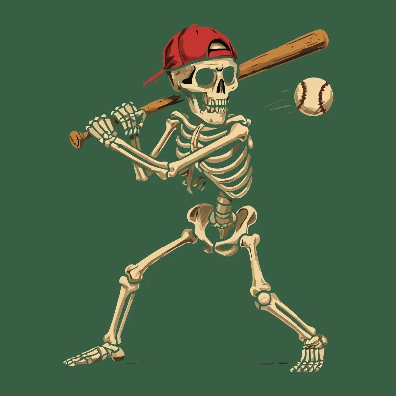 Baseball Playing Skeleton