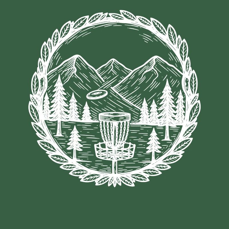 Disc Golf Mountain Scene Flying Disc Basket