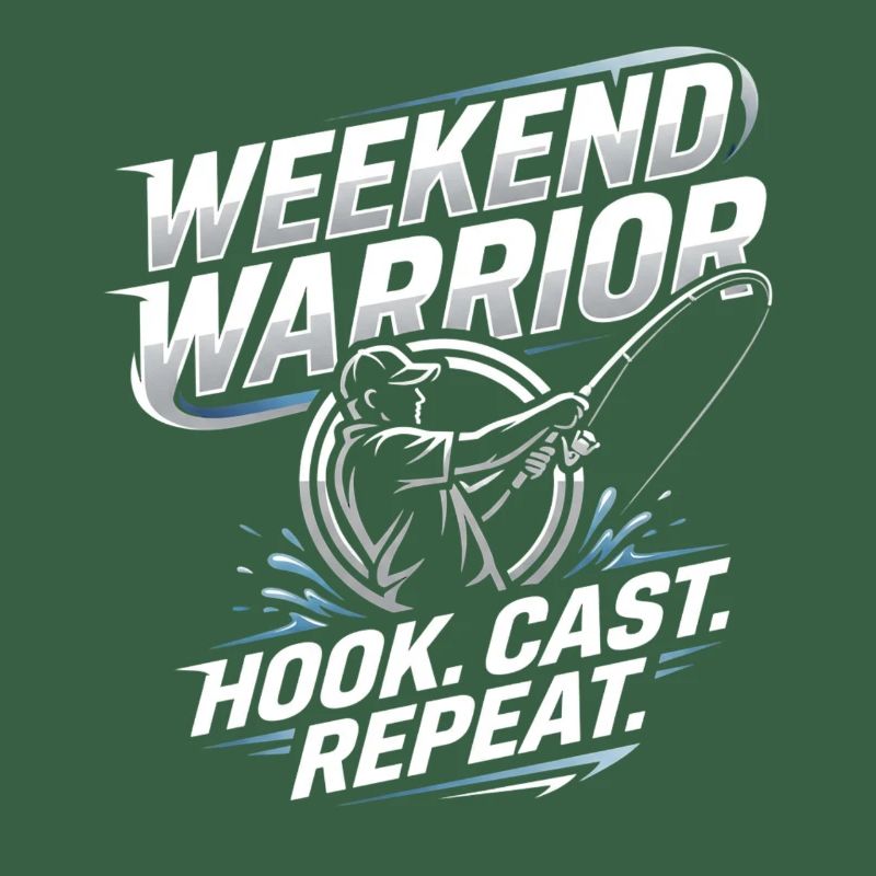 Weekend Warrior Hook Cast Repeat Angler Spruch