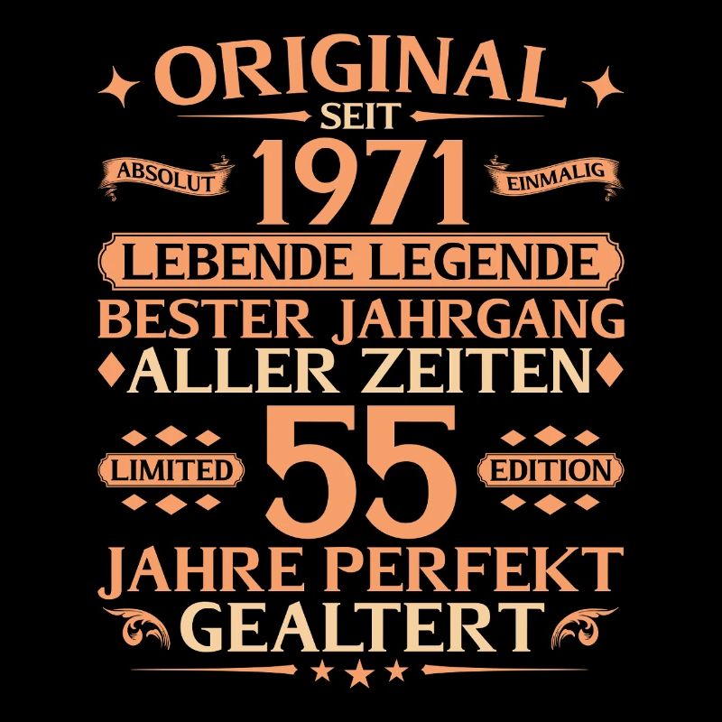 55th Birthday Absolutely Unique 1971 Vintage