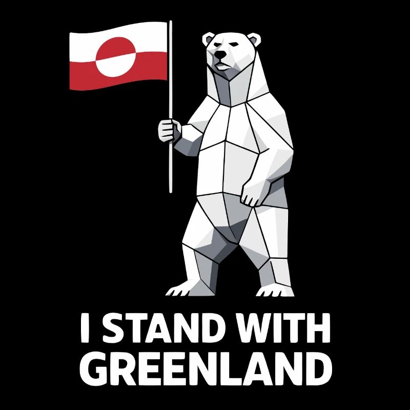 I Stand With Greenland Eisbär Flagge