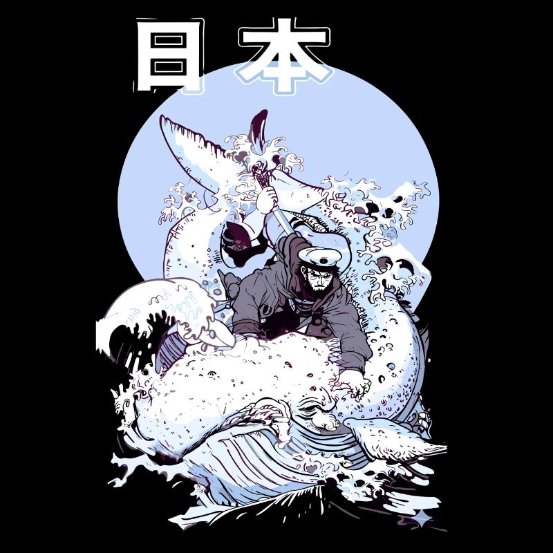Bataille de baleines japonaises – Ukiyo-e Marine Art