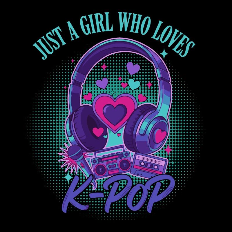 Einfach ein Mädchen, das K-Pop koreanische Musik liebt, süß