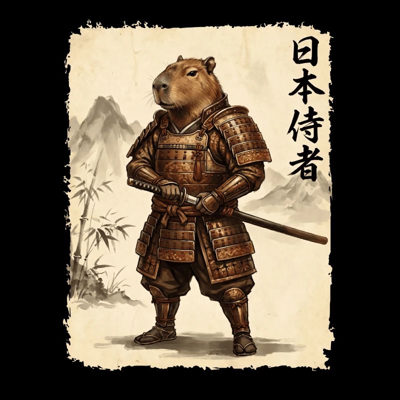 Samurai, Capybara, Japanische Kunst, Anime