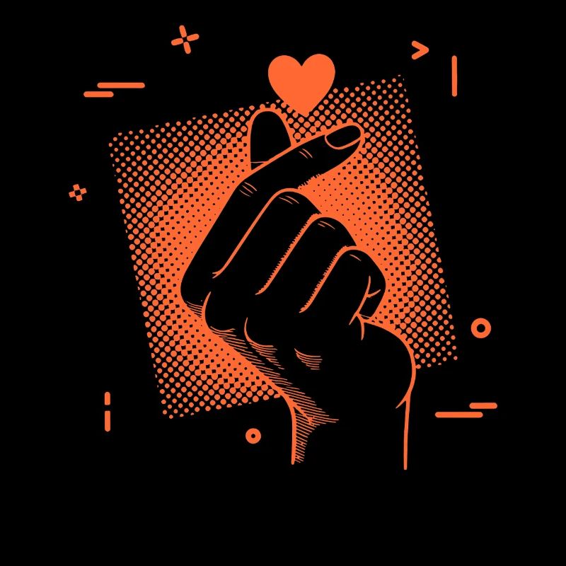 Kpop Musique coréenne Doigt Cœur Mignonne Pop coréenne