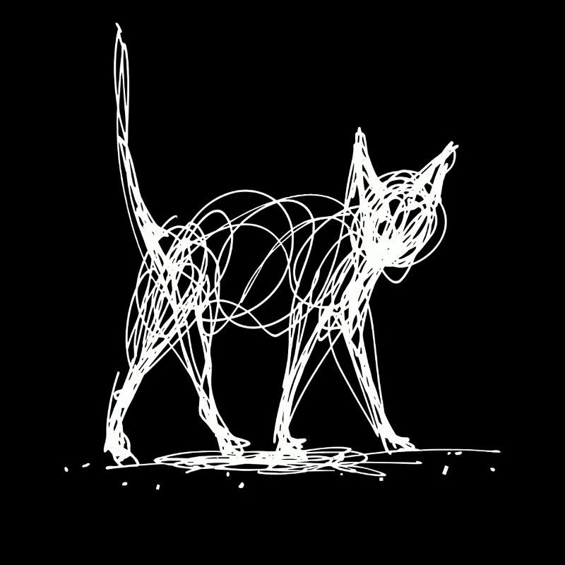 Minimalistisch, Gezeichnete Katze, Minimalismus