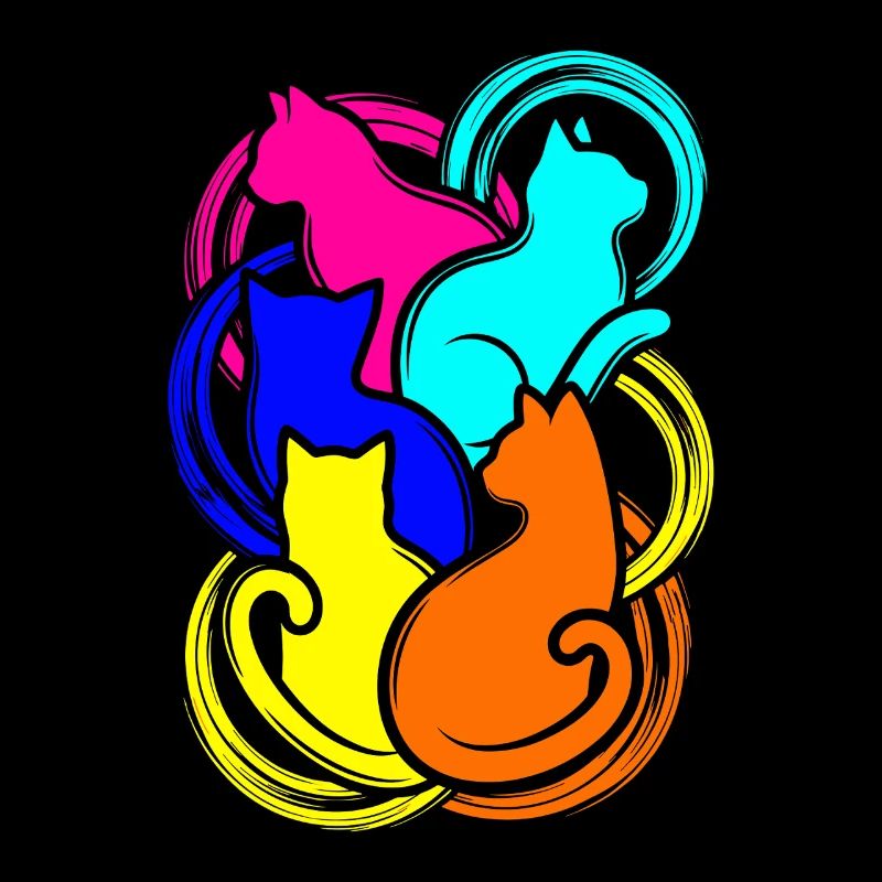 Bunte Katzen