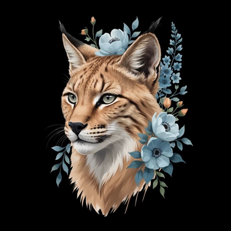 Wildcat en bleu couronne florale