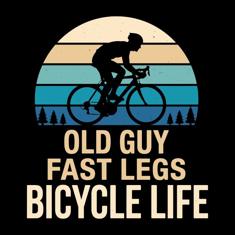 Old Guy Fast Legs Bicycle Life Retro