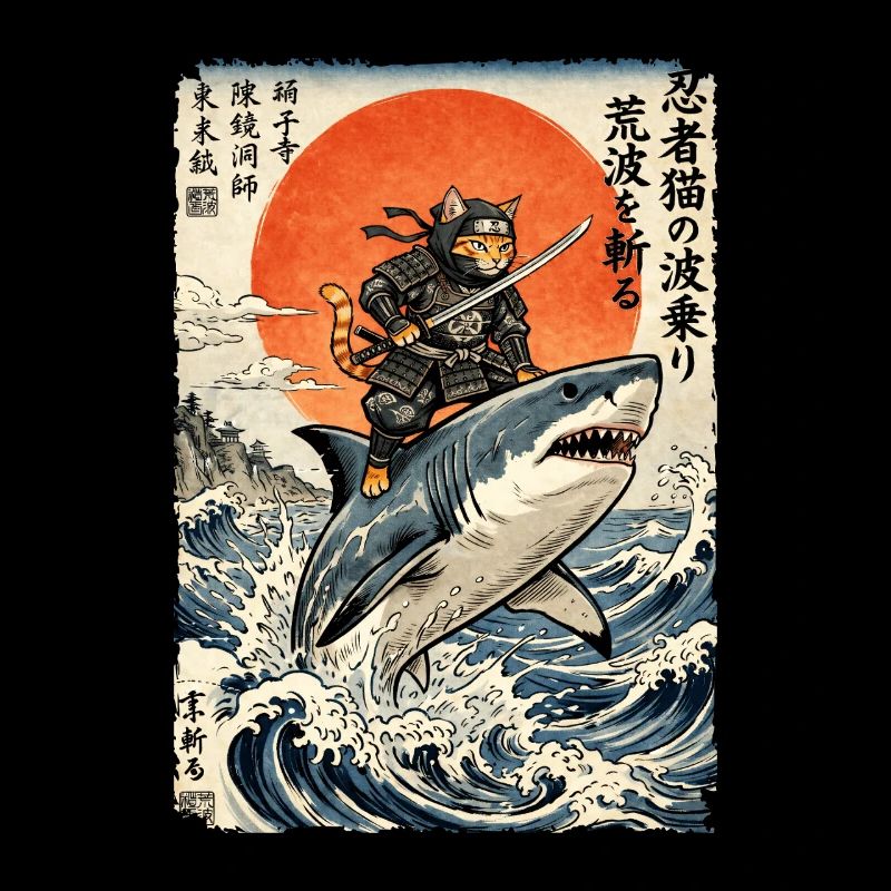 Chat Ninja, Guerrier et Combattant japonais, Requin