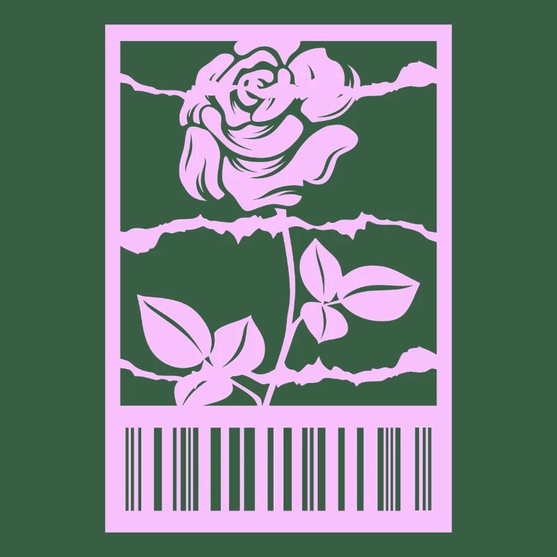 Gothic Rose Barbed Wire Barcode Urban Style