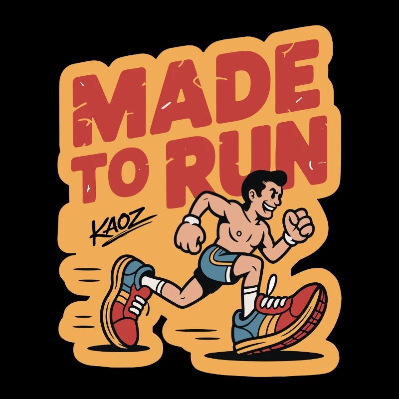 Made to Run Retro-Cartoon