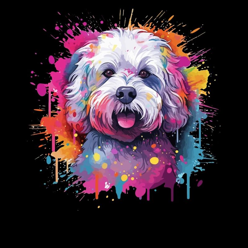 Chien coloré d’art éclaboussé Bichon Fris