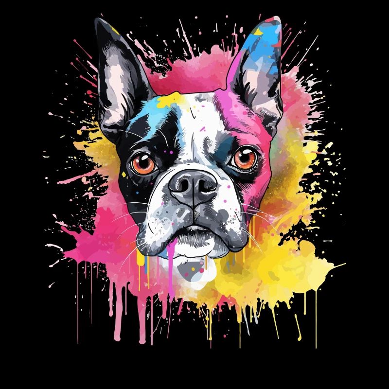 Boston Terrier Bunker Splash Art Hund