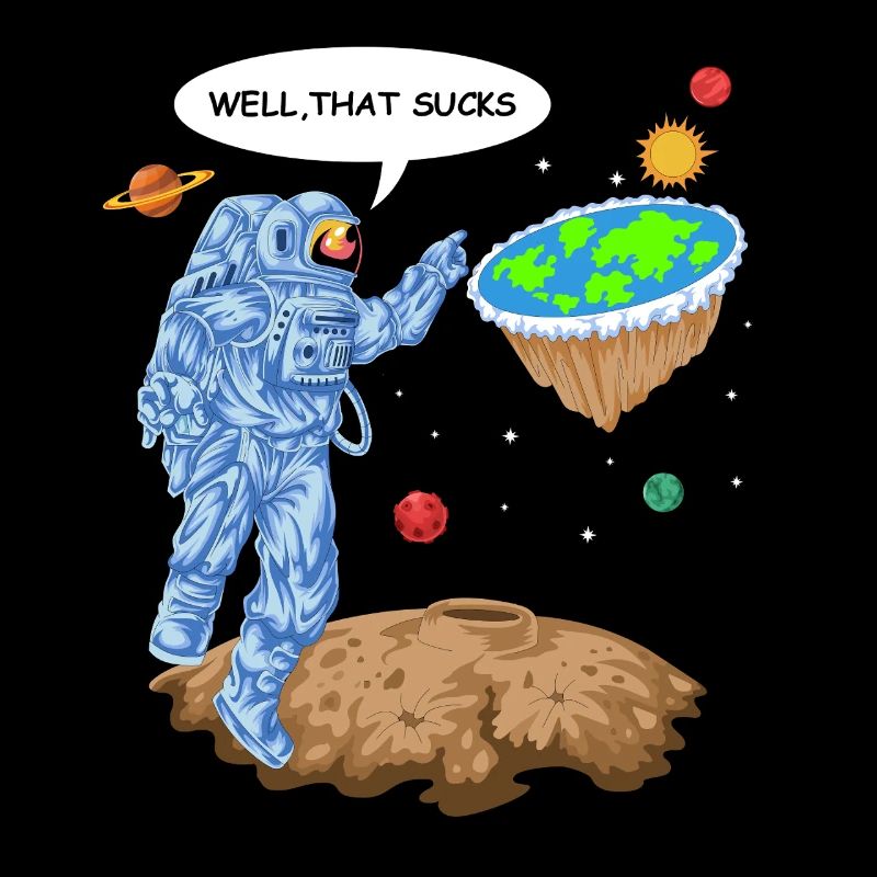 Flach-Erde-Astronauten-Shirt