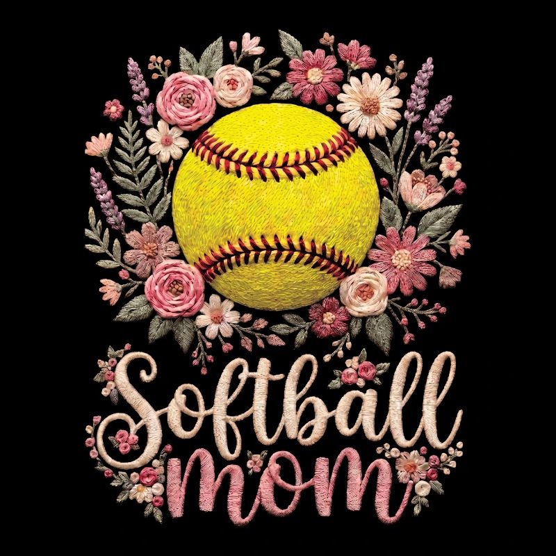 Maman de softball fleuriste Maman