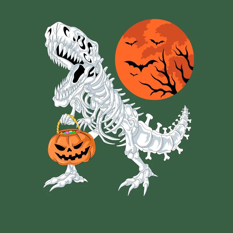 T-Rex Skelett Halloween Kürbis Süßes oder Saures