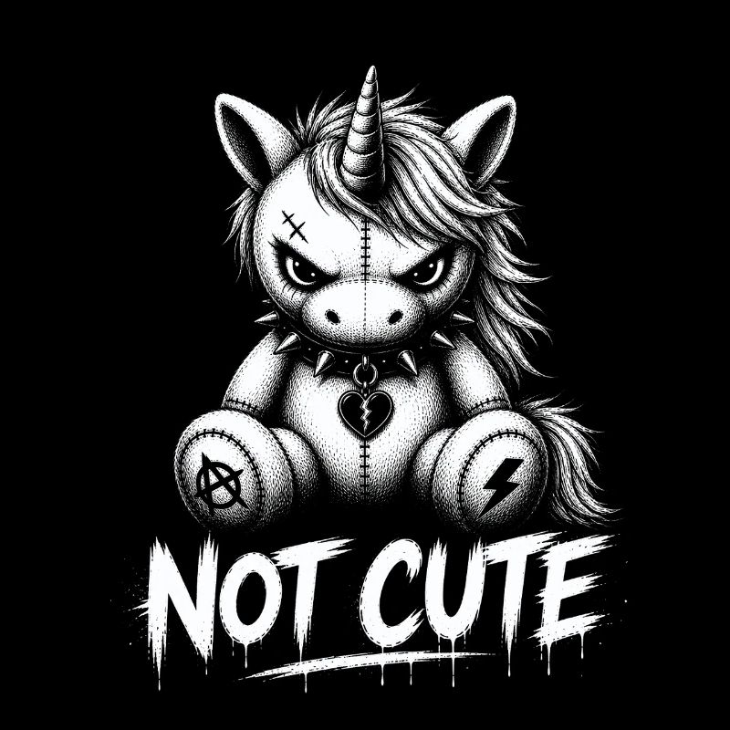 Licorne rebelle – Pas un design punk mignon