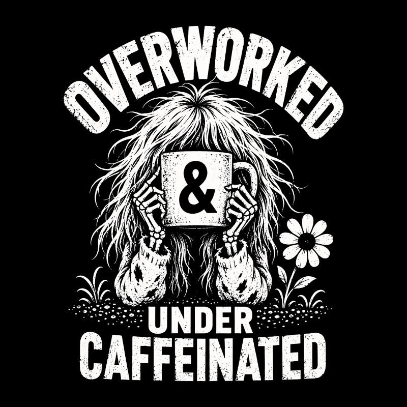 Kaffee Overworked Under Caffeinated Shirt