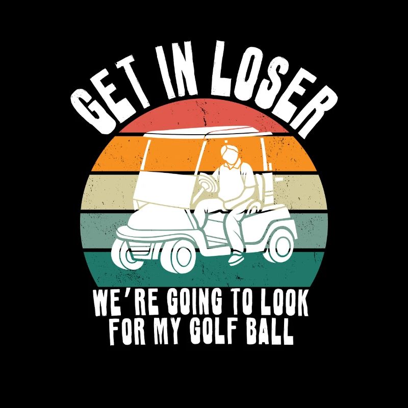 Retro Golf Cart Sunset