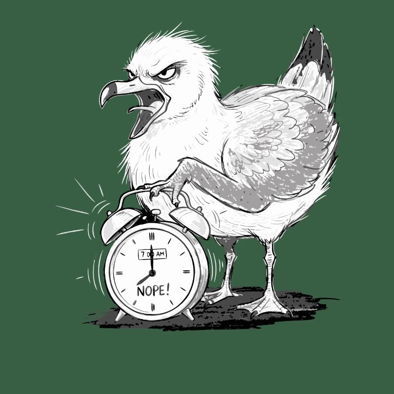 Möwe Wecker Morgenmuffel Lustig