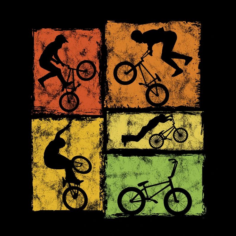 BMX Biker Graphic - Cascades de style rétro