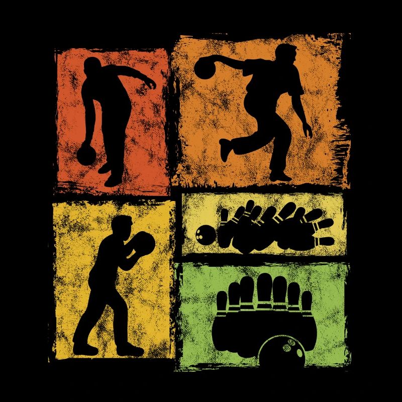 Graphique rétro de bowling pour les joueurs