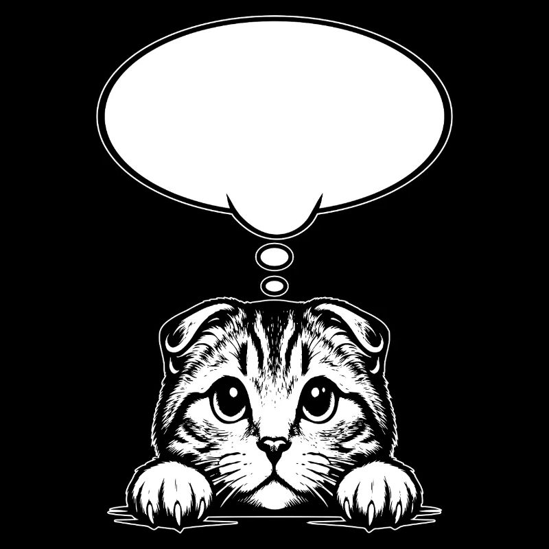 Bulle de dialogue du chat à oreilles pliées écossais