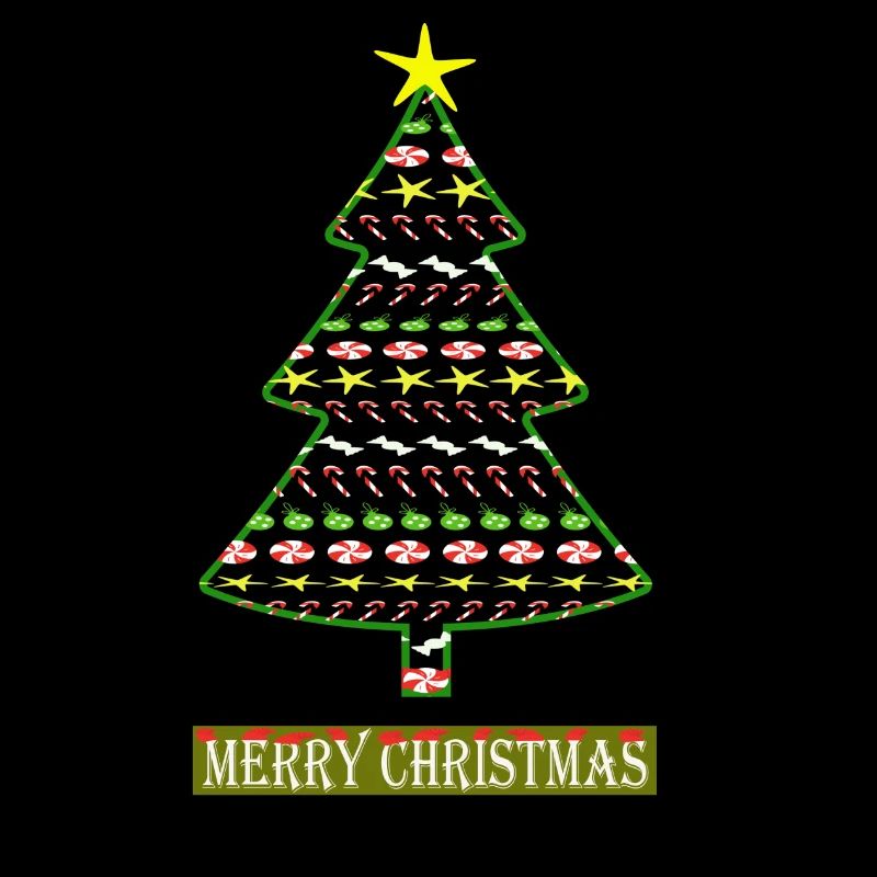 Funkelnder Weihnachtsbaum mit Candy Cane Motiven