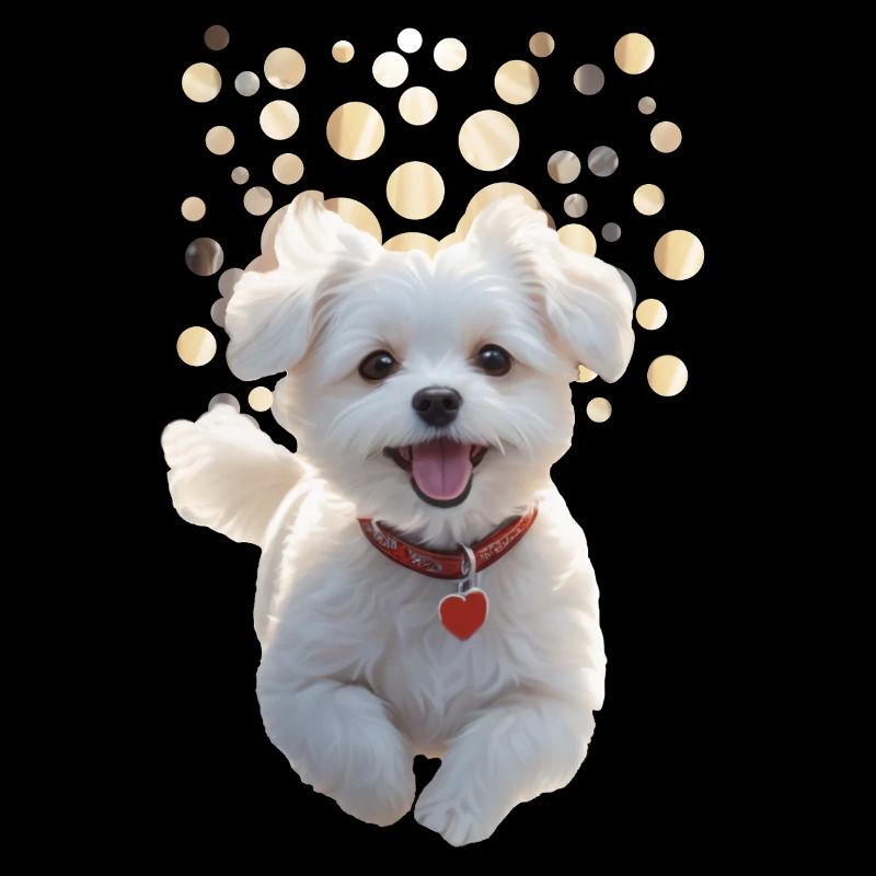 Drôle de petit chiot qui saute vers vous