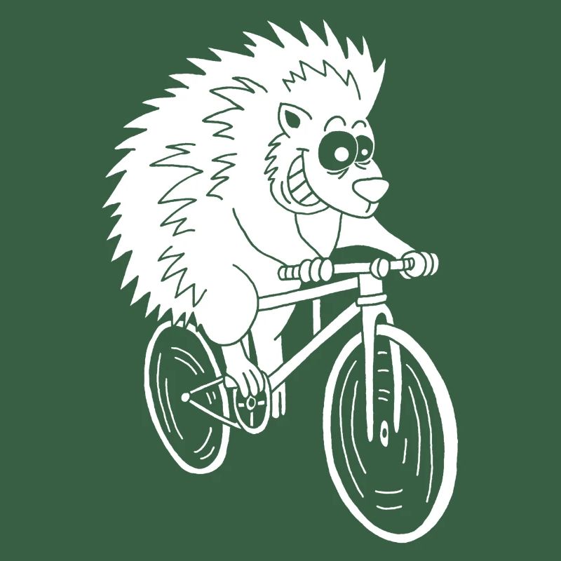 hérisson blanc à vélo