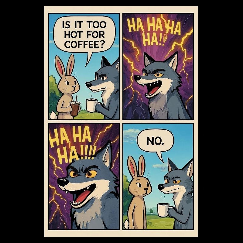  Too Hot Coffee Joke Comic - Funny Gift 