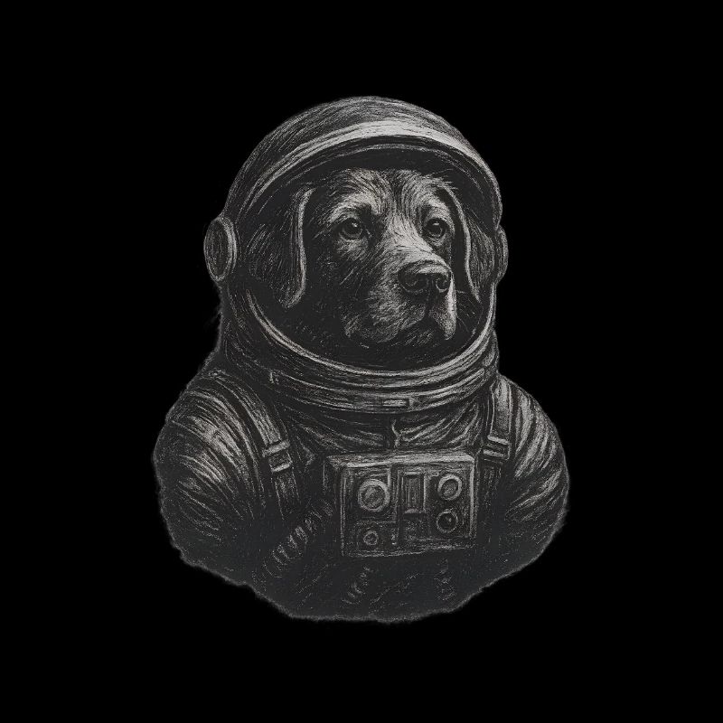 Chiot chien en combinaison d’astronaute astronaute