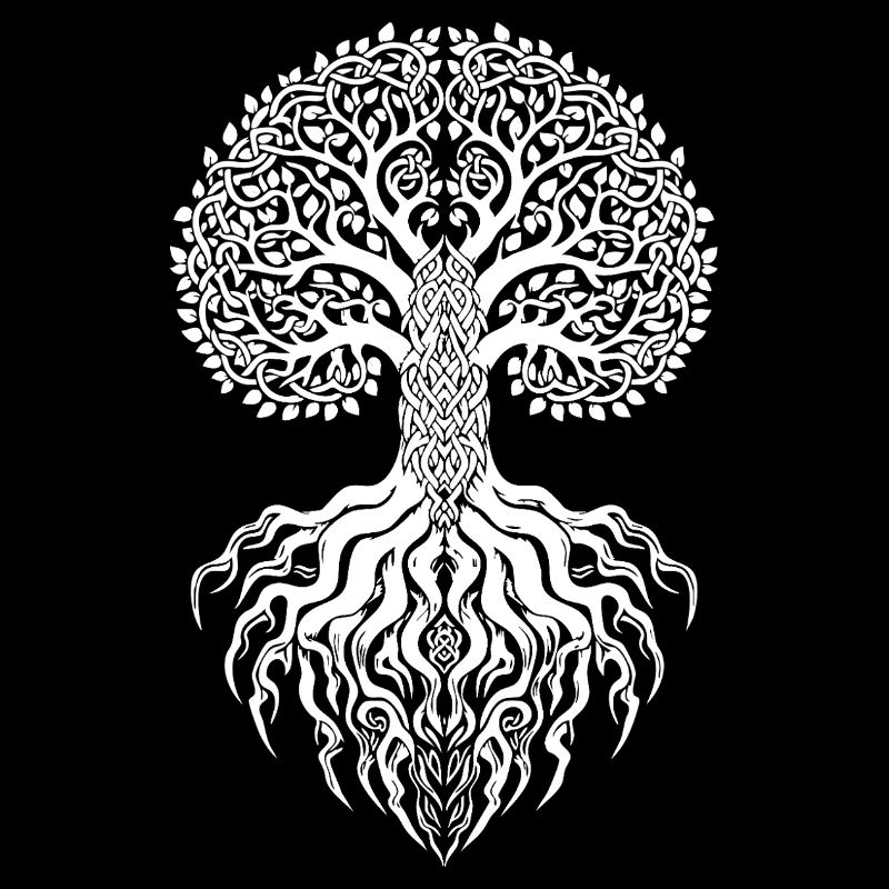 Yggdrasil Wikingerbaum des Lebens Maskottchen Nordbaum