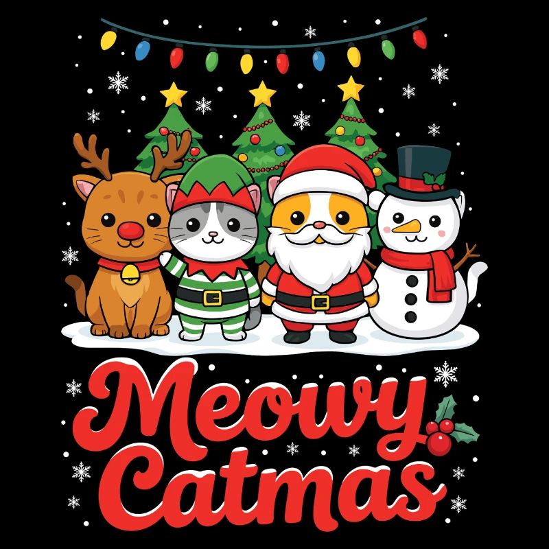Vacances de Noël Noël Meowy Catmas Chat