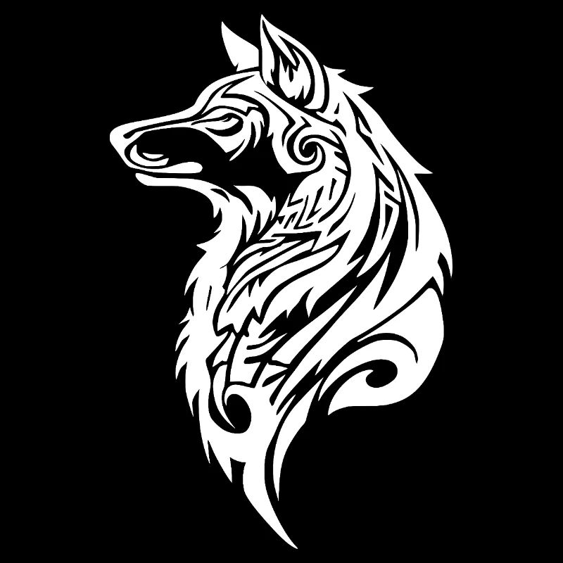 Nordic Wolf Tribal Tattoo