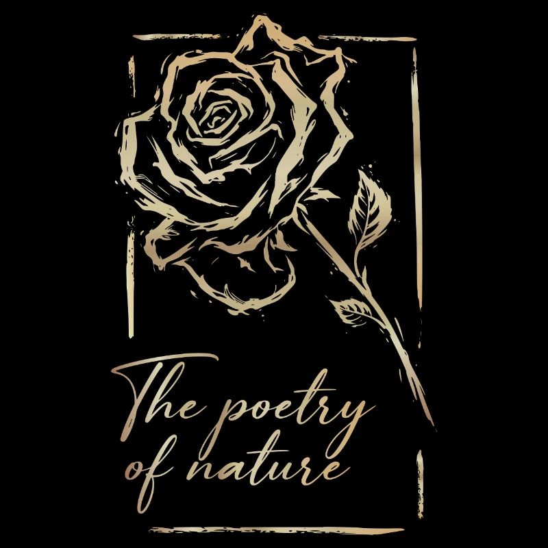 Rose avec cadre et lettrage