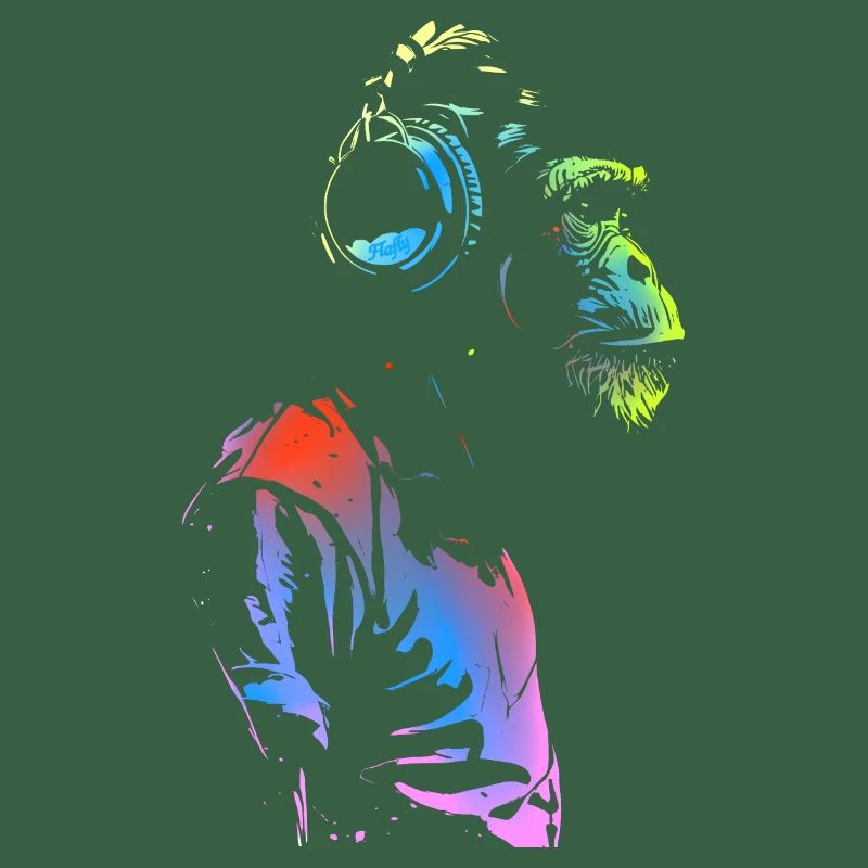 Singe avec des écouteurs 🎧