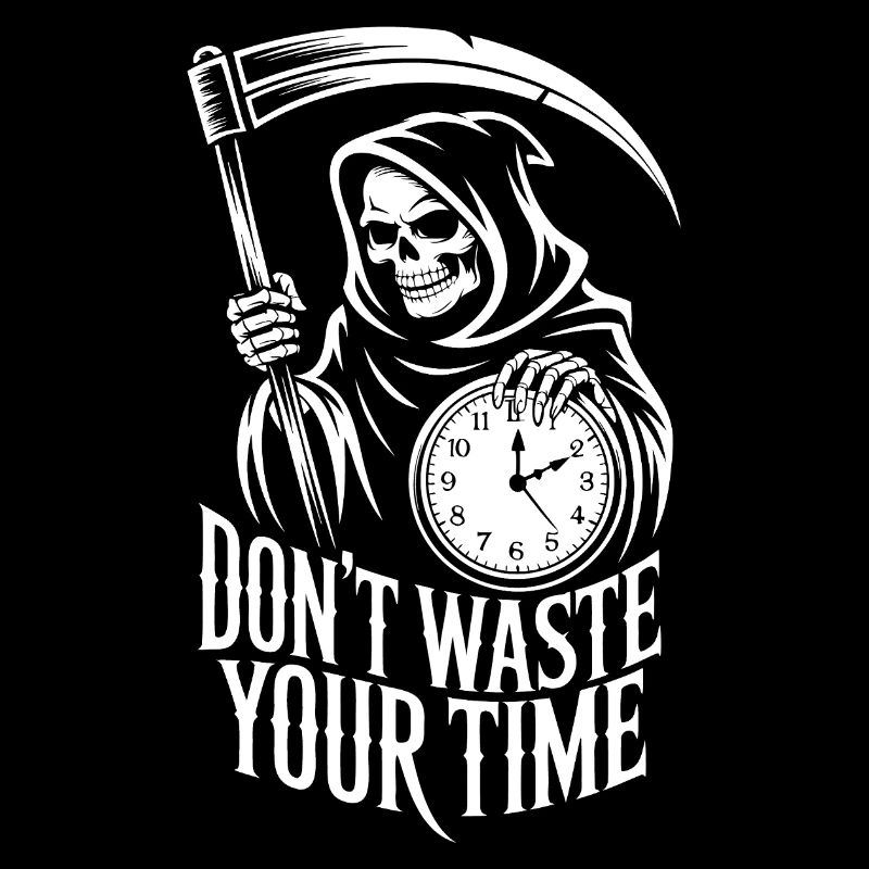 Grim Reaper Clock – Don't Waste Your Time Motif