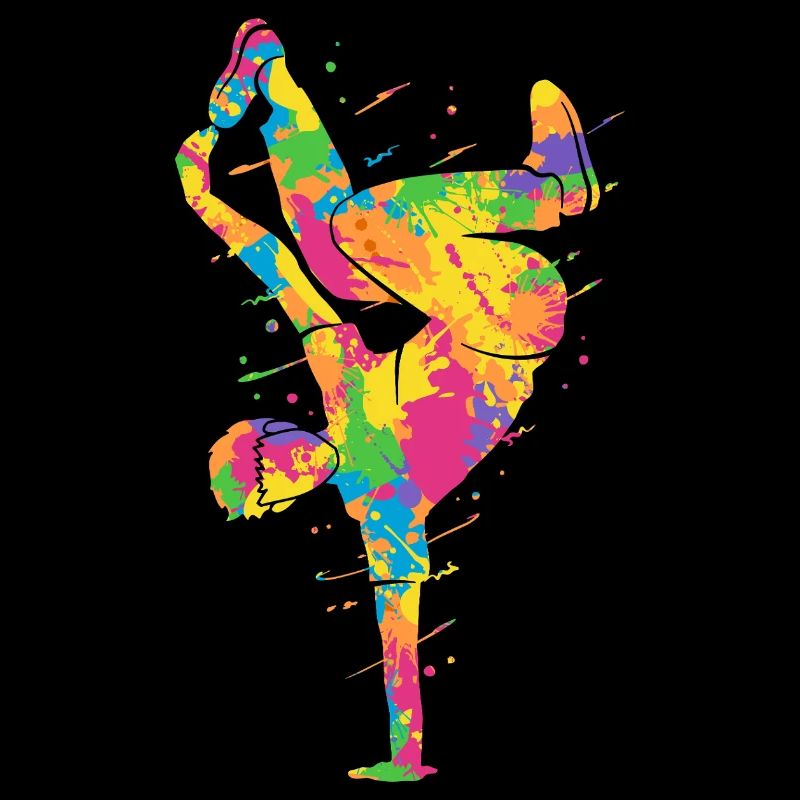 Breakdancing Colorful Breakdancer Boys Breakdance