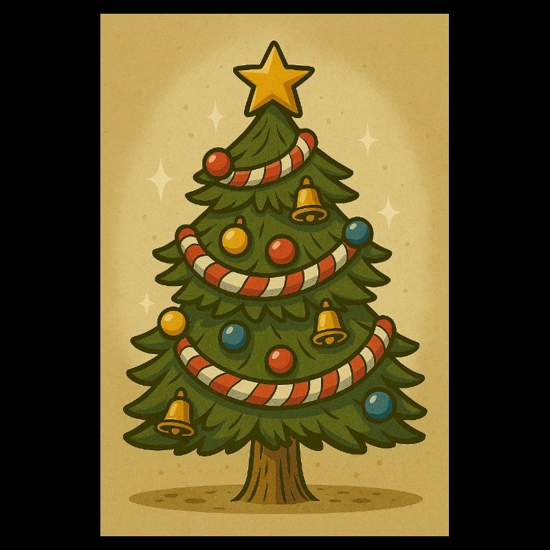 Christmas tree with sugar string and bells